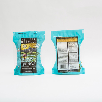 10oz PET12 Quinoa เมล็ดถุงบรรจุภัณฑ์อาหารที่มีหน้าต่างใสพิมพ์กราเวียร์