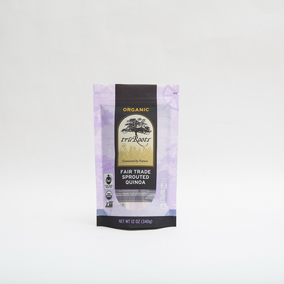 12OZ 340g บรรจุภัณฑ์อาหารถุง Ziplock ซิปยืนกระเป๋าซิปสำหรับ Quinoa แตกหน่อ