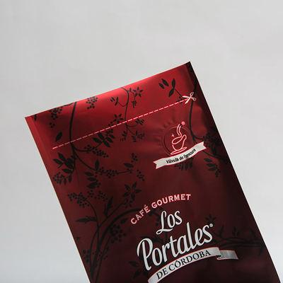 454g 280 X 100 มม. พิมพ์ถุงกาแฟก้นแบนพร้อมวาล์วสำหรับเมล็ดกาแฟBOPP