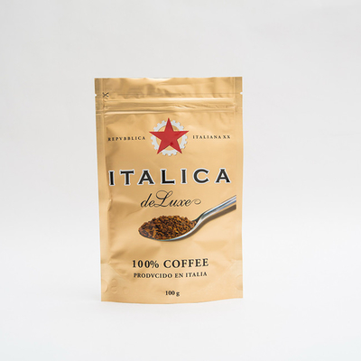 100g AL7 ถุงบรรจุกาแฟอลูมิเนียมฟอยล์ยืนขึ้นถุงเมล็ดกาแฟแบบกำหนดเอง