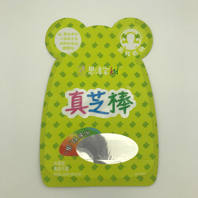80g VMPET ถุงพลาสติกรูปแบบกำหนดเองซิปกระเป๋า Die Cut