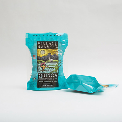 10oz PET12 Quinoa เมล็ดถุงบรรจุภัณฑ์อาหารที่มีหน้าต่างใสพิมพ์กราเวียร์