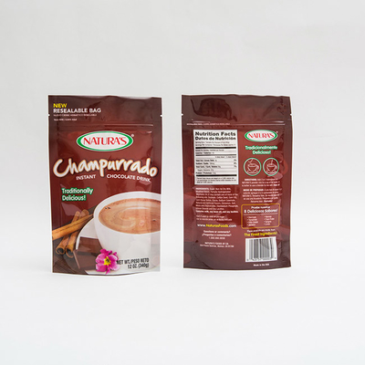 340g Champurrado Stand Up Pouch ถุงบรรจุ Hocolate ทันทีพร้อมซิป