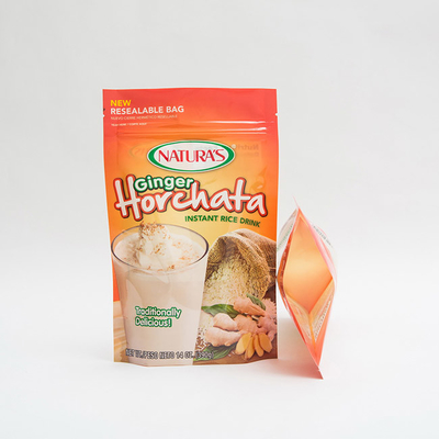 14OZ พิมพ์พลาสติกยืนขึ้นกระเป๋าข้าวทันทีถุงบรรจุภัณฑ์ Ziplock แบบกำหนดเอง