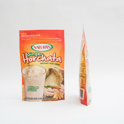 14OZ พิมพ์พลาสติกยืนขึ้นกระเป๋าข้าวทันทีถุงบรรจุภัณฑ์ Ziplock แบบกำหนดเอง