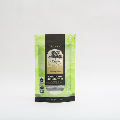 12oz Quinoa Trio ถุงบรรจุภัณฑ์อาหาร 112 ไมครอนถุงซิปกระเป๋าสำหรับอาหาร