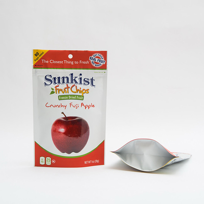 1OZ Dry Apple Chips ยืนขึ้นกระเป๋ากระเป๋าด้วย Zip Lock Custom Zip Bag Packaging