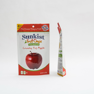 1OZ Dry Apple Chips ยืนขึ้นกระเป๋ากระเป๋าด้วย Zip Lock Custom Zip Bag Packaging
