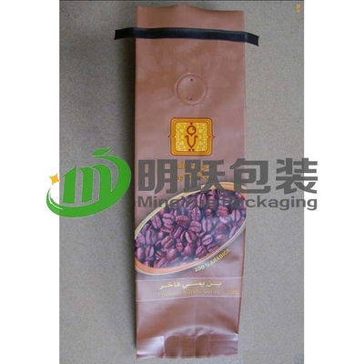 Quad Seal 500g กาแฟ PET12 ถุงฟอยล์พิมพ์แบบกำหนดเองพร้อมวาล์วอากาศและ Tin Tie