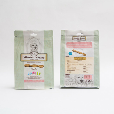 17.77OZ 75mm ถุงบรรจุอาหารสัตว์เลี้ยง Doggy Dental Chews กระเป๋าด้านล่างแบบแบนพร้อมซิป