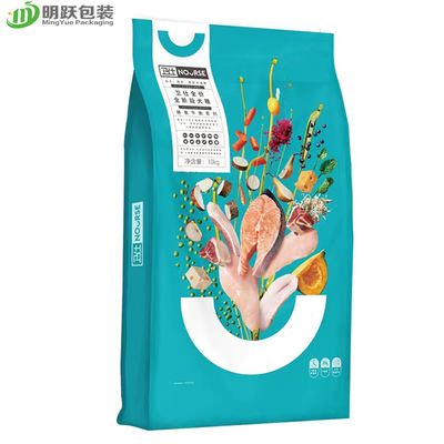 20 กก. 160 ไมครอนถุงบรรจุภัณฑ์อาหารสัตว์เลี้ยง VMPET กระเป๋าเป้าเสื้อกางเกงด้านข้างพร้อมซิป